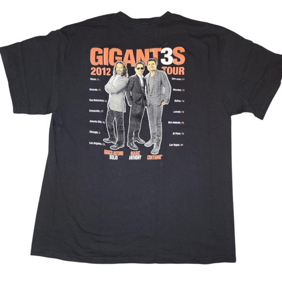 Gigantes 3 Chayanne Marc Anthony Marco Antonio Solis Tour 2012 Mens Tshirt Sz.XL - Picture 3 of 4